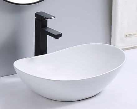 LINEA UNO - Krota 62 - Mat wit - Waskom - - Keramiek - Ovaal - 251101