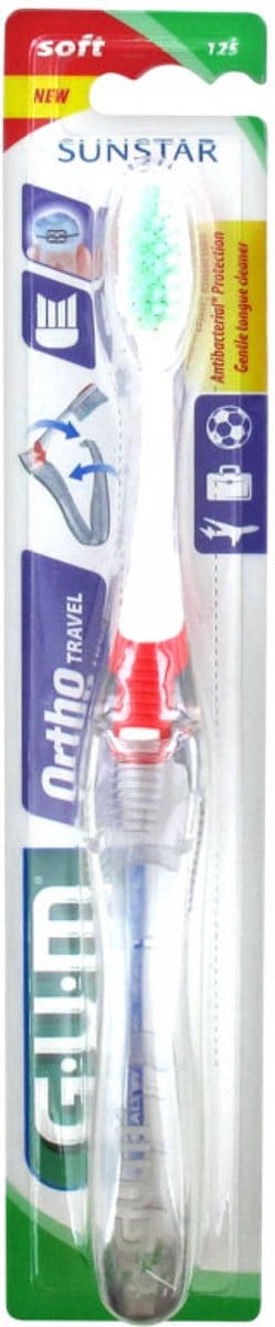 GUM Orthodontische Reisborstel 125 (Kleur : Rood)