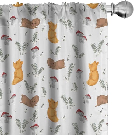 ABAKUHAUS Gordijnset voor kinderen 2x75x245 cm – multicolor microvezel