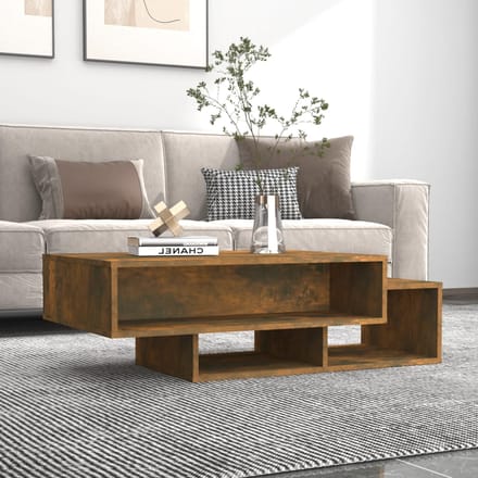 vidaXL - Salontafel - 105x55x32 - cm - bewerkt - hout - gerookt - eikenkleurig