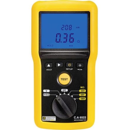 Chauvin Arnoux C.A 6522 Isolatiemeter 250 V, 500 V, 1000 V 40 GΩ