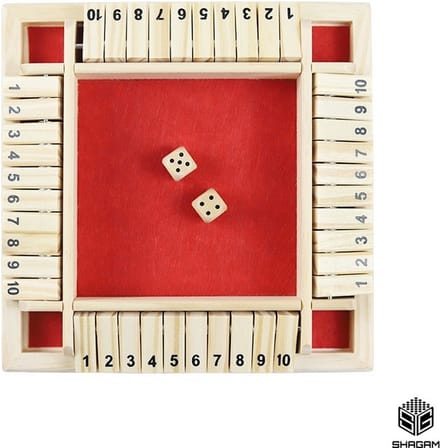 Shut The Box - 4 Spelers - Rood - Dobbelspel - Drankspel - Rekenspel