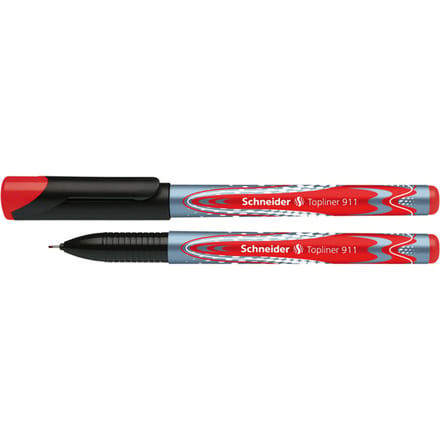 Schneider fineliner - Topliner 911 - navulbaar - schrijfbreedte 0,4mm - rood - S-9112