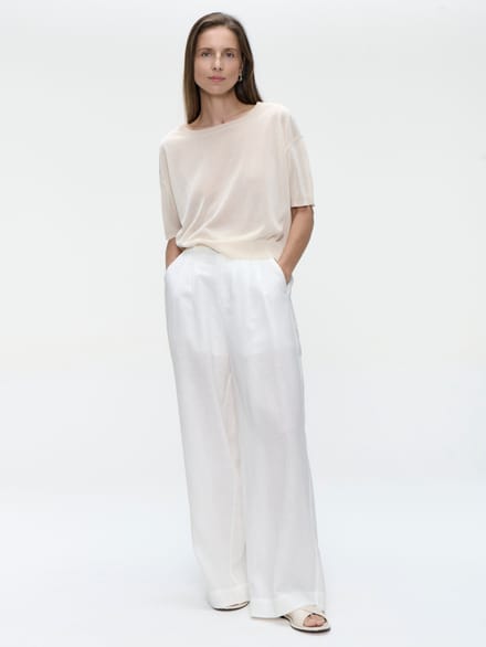 Fine Viscose Top 26011 | Ecru - Ecru / S
