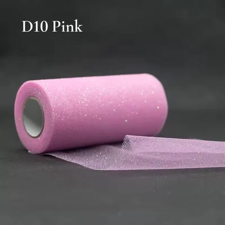 Glitter tule - Licht Roze - 22,8 meter