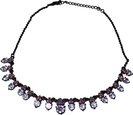 Ketting met steentjes roze