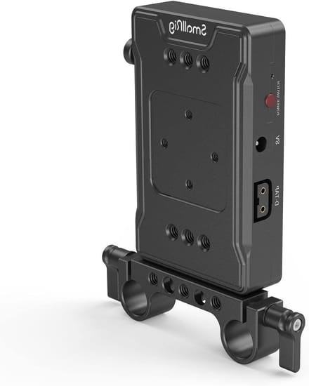 V-Mount Accu Plaat Adapter met Dubbele 15mm Stang Klem voor Camera Steadycam en Rig Systemen