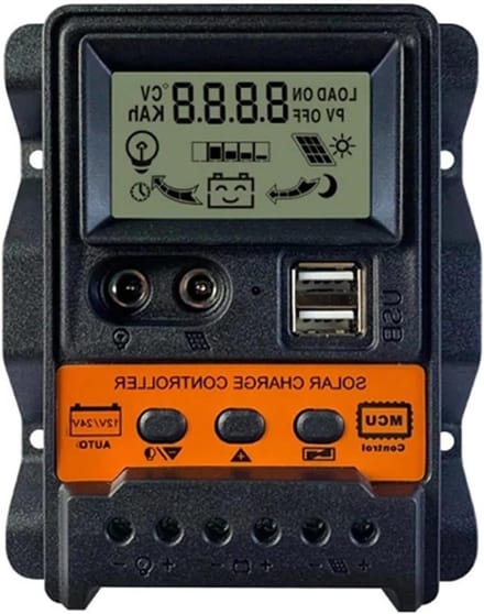 Zonne Laadregelaar - Solar Controller - Energie Beheer - Dubbele USB Uitgang - 10A - Zwart