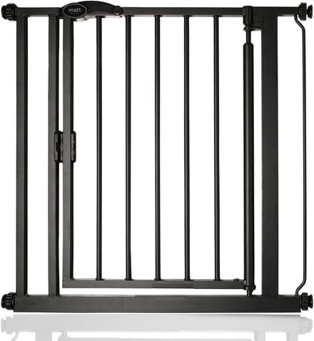 Safetots Self Closing Klemhek, Traphekje, 75cm - 82cm, Mat Zwart