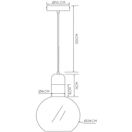 Lucide Hanglamp Julius - Gerookt Glas - 28cm - E27