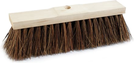 Harde straatbezem kop Piassava - breedte 40 cm - van hout - buitenbezem