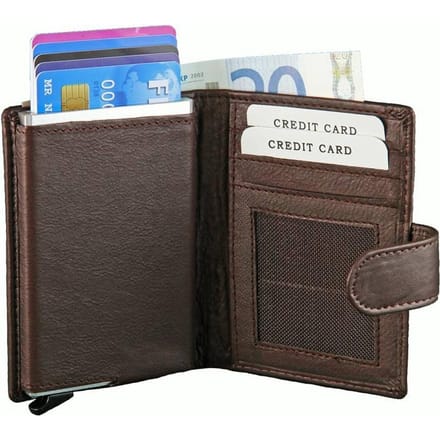 Figuretta RFID Card Protector - Creditcardhouder - Leer - Donkerbruin