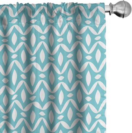 ABAKUHAUS Abstrakt Voorhangen – 2x75x225 cm – Seafoam/Wit