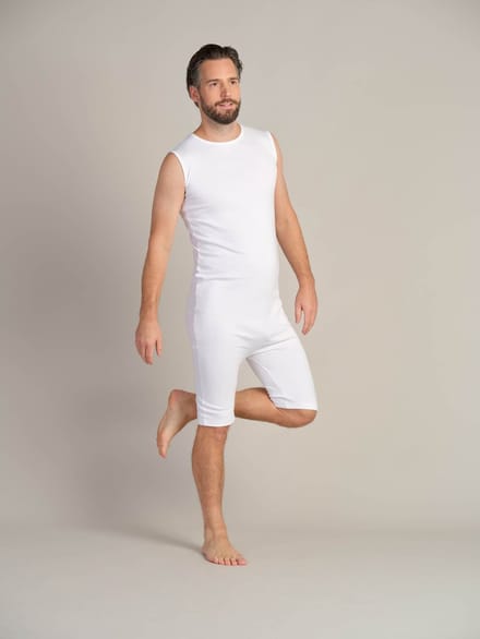 Body rugritssluiting - Incontinentie body - Korte pijpen - Wit - L
