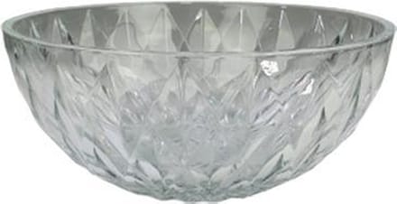 Decoratie schaal met ruiten motief - Transparant - Glas - Ø20 cm