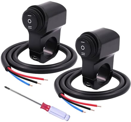 Dailygoods - Waterdichte 3-positie 12V Motorhandleiding Schakelaar ON-OFF-ON voor Motorfiets en Scooter (2 Stuks)