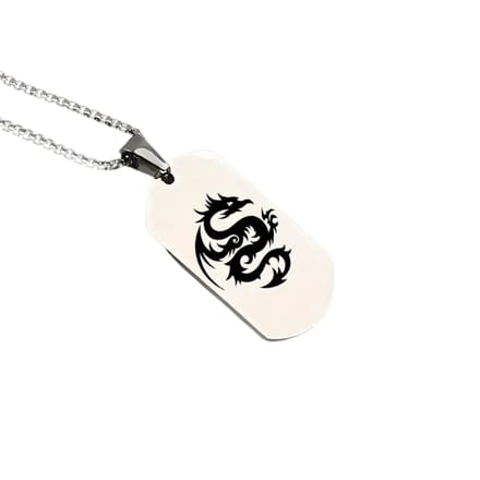 Nivard Ketting - Heren - Staal - Nep zilver - Met Hanger - Draak