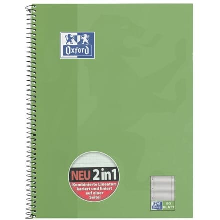 Oxford 100050362, Afbeelding, Groen, A4, 80 vel, 90 g/m², Ruitjespapier