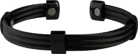Magneet Armband Trio Cable Black Black-L