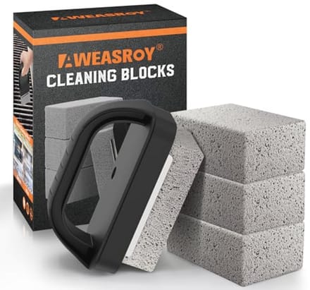 Zware Grillreiniger met Handvat - Puimsteen voor Barbecue en Bakplaat (4 Stuks)