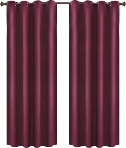 Bolt Edge Gordijnen - Set van 2 - Bordeaux - Verduisterend - Fluweel - Plooiband - 140x225cm