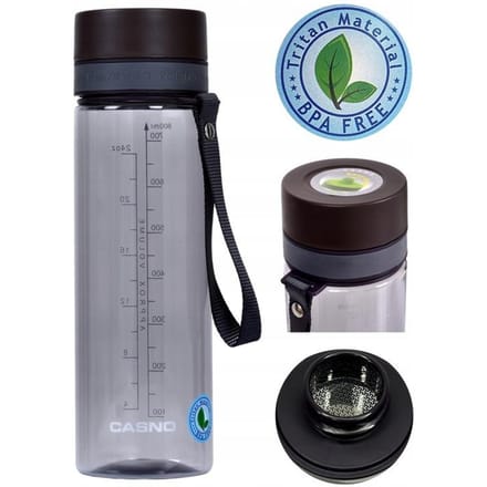 Casno Tritan Water Bottle 800ml BPA-Vrij - Grijs