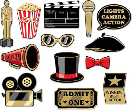 Foto prop set awards - 2x - 13-delig - Feestje/Party thema - Photobooth accessoires