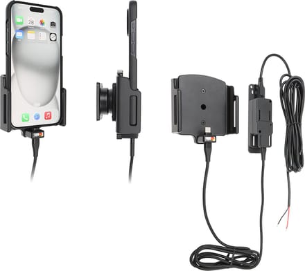 Brodit houder geschikt voor Apple iPhone 15 Plus / 15 Pro MAX Actieve verstelbare houder met vaste voeding