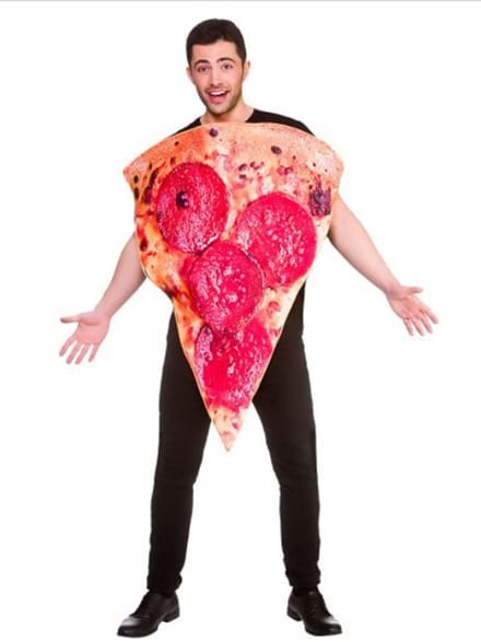 Pizza punt kostuum met salami