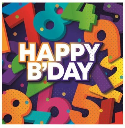 Servetten Cijfers Happy Birthday - 20 stuks