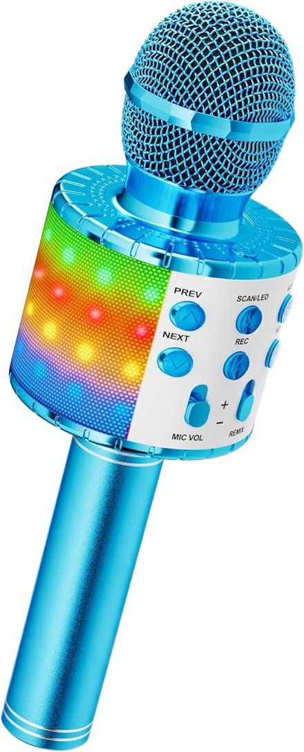 Draadloze Bluetooth Karaoke Microfoon met LED Lichten en Stemvervorming