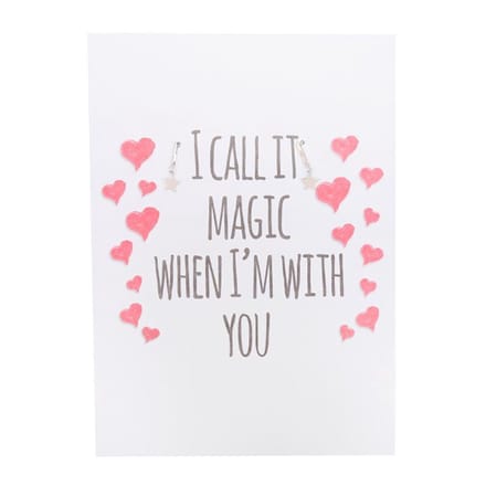 Ster Oorbellen met Postkaart - I Call it Magic When I'm With You - Zilver - Valentijn - Kadotip