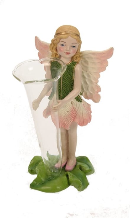 Vaasje Fee, roze/groen 8x7x16cm