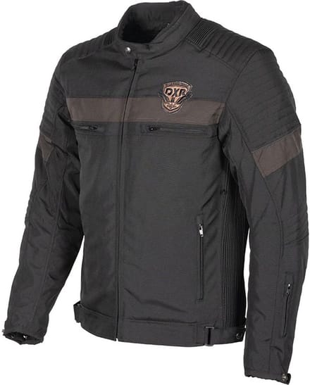 MOTOBLOUZ Motorjas CHUCK TEX Mannen|4-seizoenen|Zwart/Donkerbruin L CE-gekeurd