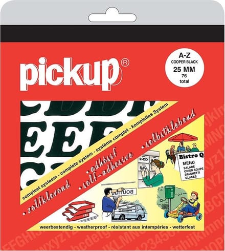 Pickup plakletters boekje CooperBlack zwart - 25 mm