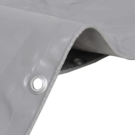 vidaXL - Zeilen - Grijs - 2 - x - 3 - m - Canvas - met - PVC-coating