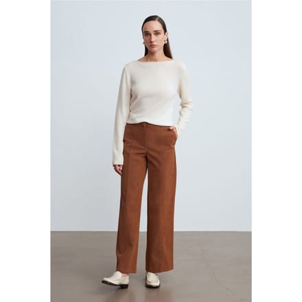 Hoge Taille Wijde Boucle Fake Suède Broek