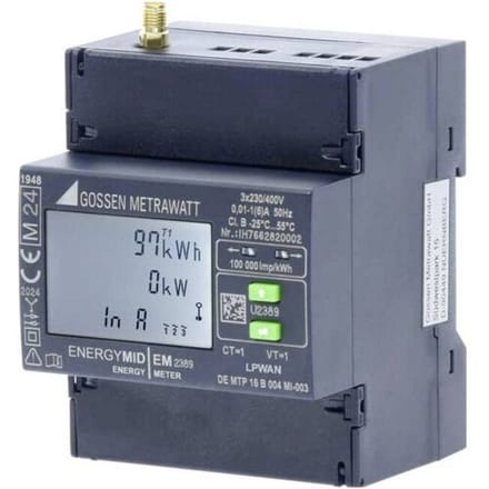 Gossen Metrawatt EM2389 U2389-V039 kWh-meter 3-fasen met S0-interface 5 A Conform MID: Ja 1 stuk(s)