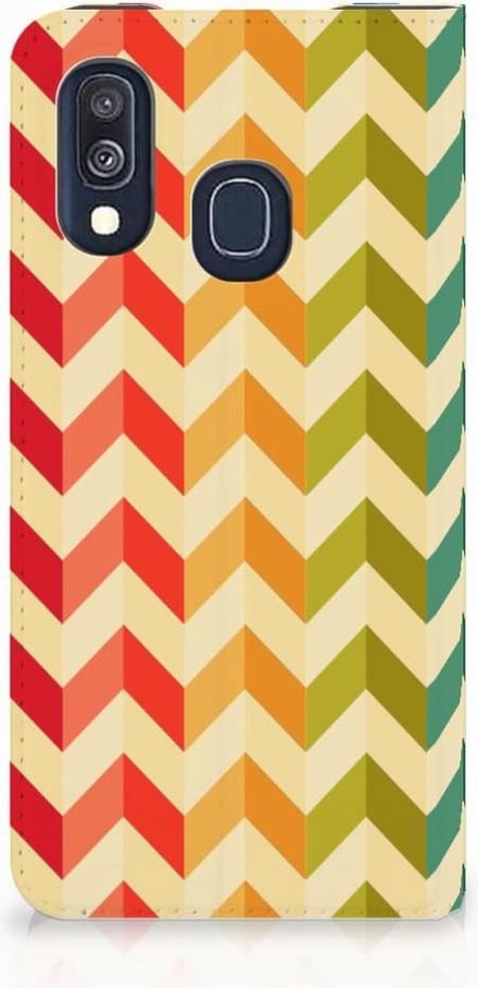 Samsung Galaxy A40 Hoesje met Magneet Zigzag Multi Color