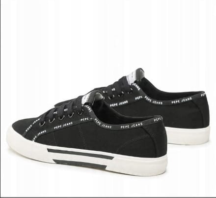 Pepe Jeans Brady Rib Serie - Dames Lage Sneakers - Zwart - Maat 38