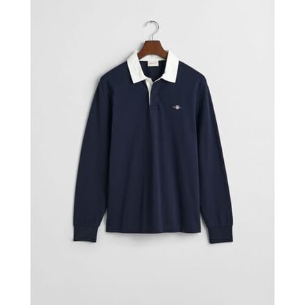 Gant Trui Twill Collar Piqué Heavy Rugger Avond Blauw / male
