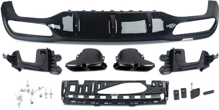 Diffuser Vireo - Achterbumper - Voor Mercedes W213 E-Klasse (2016-2020) - AMG E63 Stijl - Carbon Look - Auto Accessoires