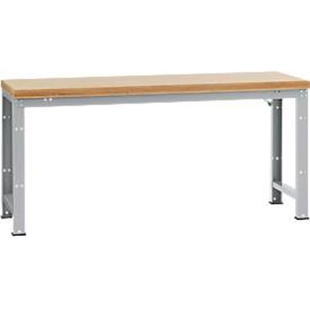 Manuflex werkbank Profi standaard, Tafelblad multiplex B 2000 x D 700, aluminium zilver