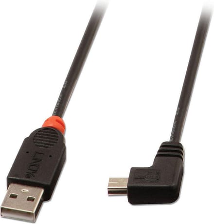 Lindy - USB 2.0 Kabel Typ A / Mini-B 90°gewinkelt 1m