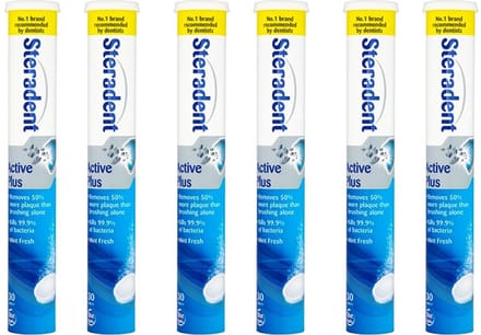 Steradent Reinigingstabletten - Active Plus 6 x 30 Tabletten