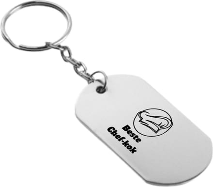 Akyol - chefkok sleutelhanger - Kok - chef - koken - cadeau - verjaardag - bakken - 54 x 29mm