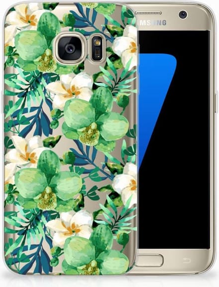 Samsung Galaxy S7 TPU Case Orchidee Groen