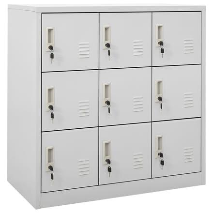 vidaXL - Lockerkast - 90x45x92,5 - cm - staal - lichtgrijs
