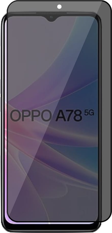 Privacy Screenprotector geschikt voor Oppo A58 5G / A78 5G - Volledig Dekkend Glas Screen Protector