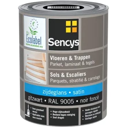 Sencys Hout En Tegel Vloerverf Ral9005 Satijn 750ml